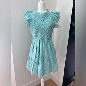 Blue striped mini dress